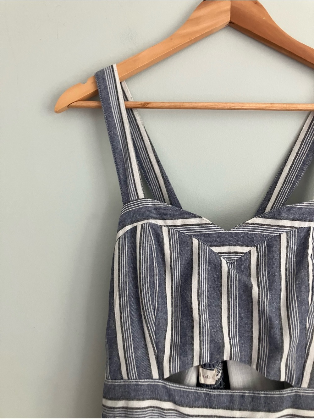 ALTER’D STATE Blue Striped Cotton A-Line Midi Dress Size L - Picture 2 of 11
